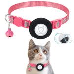 For AirTag Silicone Case Paw Pattern Reflective Pet Collar GPS Tracker Protective Cover with Bell, with Front Back Film Set