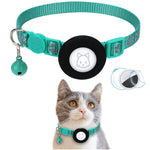 For AirTag Silicone Case Paw Pattern Reflective Pet Collar GPS Tracker Protective Cover with Bell, with Front Back Film Set