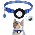 For AirTag Silicone Case Paw Pattern Reflective Pet Collar GPS Tracker Protective Cover with Bell, with Front Back Film Set
