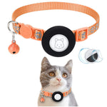 For AirTag Silicone Case Paw Pattern Reflective Pet Collar GPS Tracker Protective Cover with Bell, with Front Back Film Set