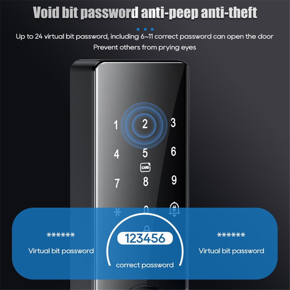 Tuya Smart Electronic Door Lock Semi Automatic Fingerprint Password Lock for Home Security