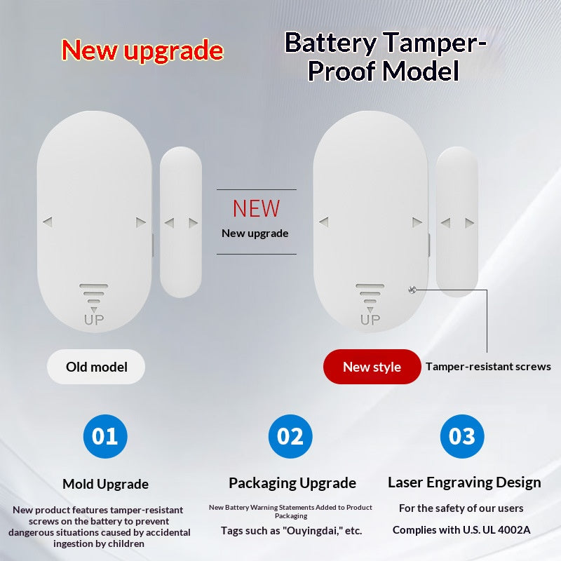 90038 Door Window Magnetic Alarm 130dB 5 Modes Anti-Tamper Security Sensor for Home Protection