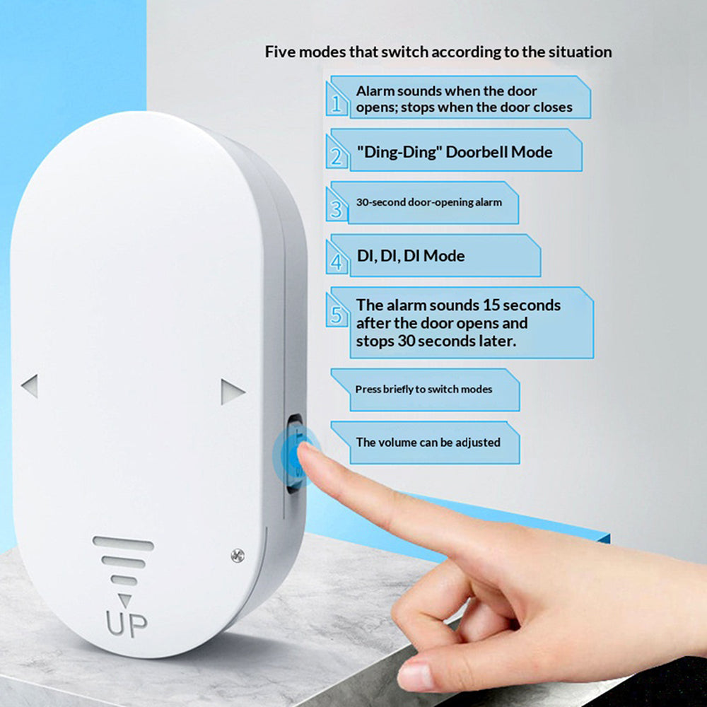 90038 Door Window Magnetic Alarm 130dB 5 Modes Anti-Tamper Security Sensor for Home Protection