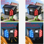 RC-711 Solar Motion Sensor Alarm IP65 Waterproof Red Blue LED Outdoor Deterrent Device (without Remote)