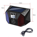 RC-711 Solar Motion Sensor Alarm IP65 Waterproof Red Blue LED Outdoor Deterrent Device (without Remote)