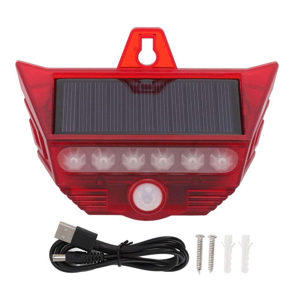RC-710 Solar Powered PIR Motion Sensor Alarm 129dB Audio and Visual Animal Repeller (without Remote)