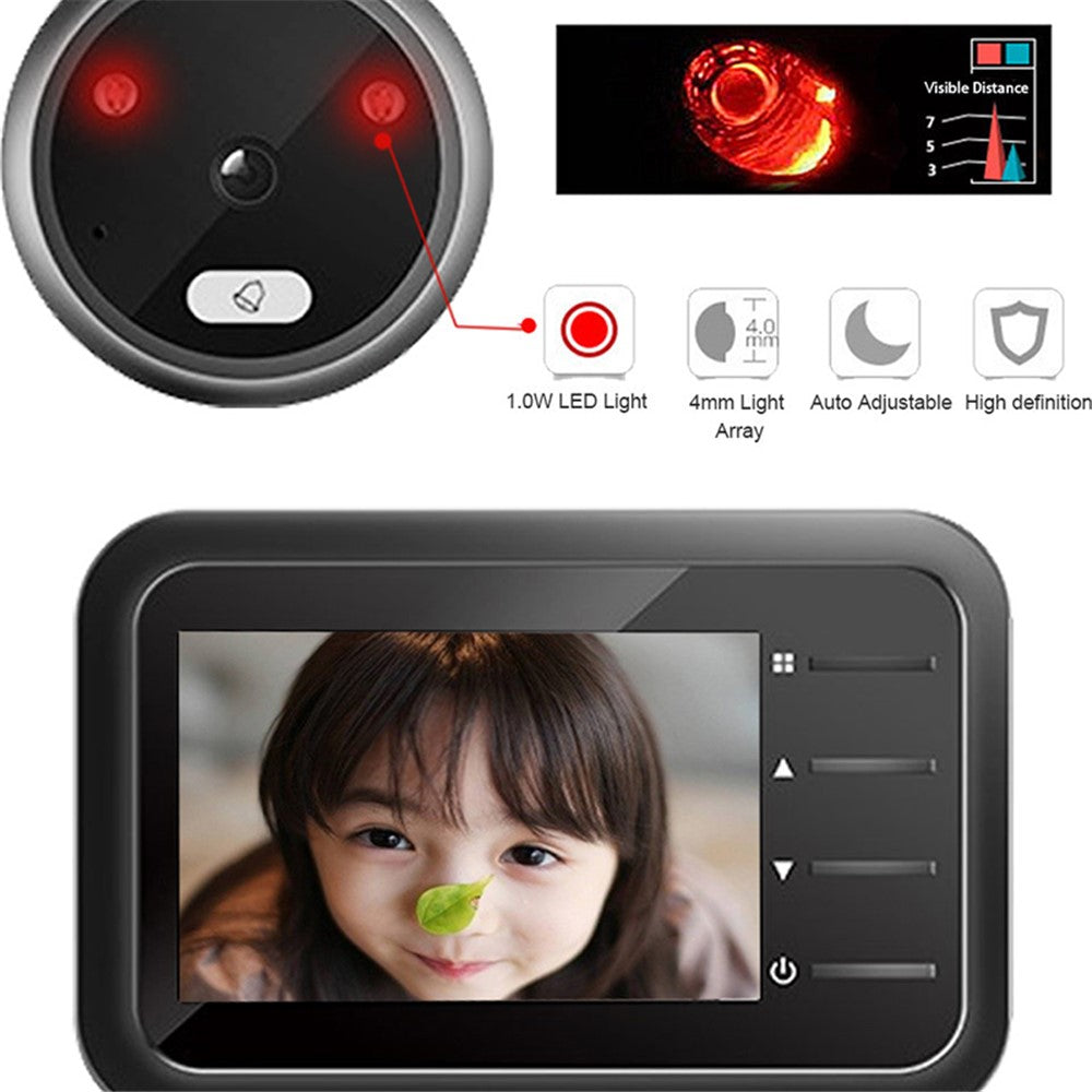 R11 2,4 tums TFT LCD smart dörrkikare 120° vidvinkel nattseende dörrklocka säkerhetskamera monitor
