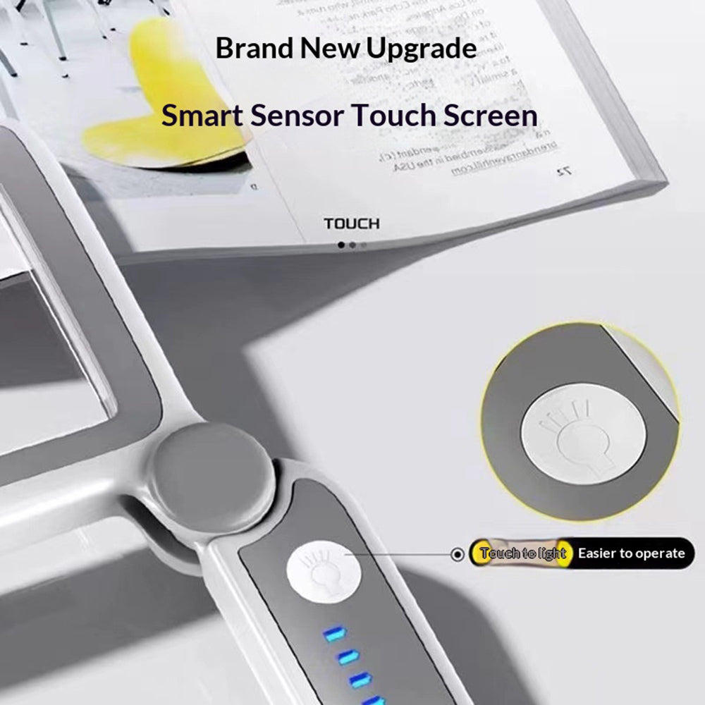 Rechargeable 10-LED Magnifying Glass Handheld Folding Magnifier with Light for Reading Electronics Repair
