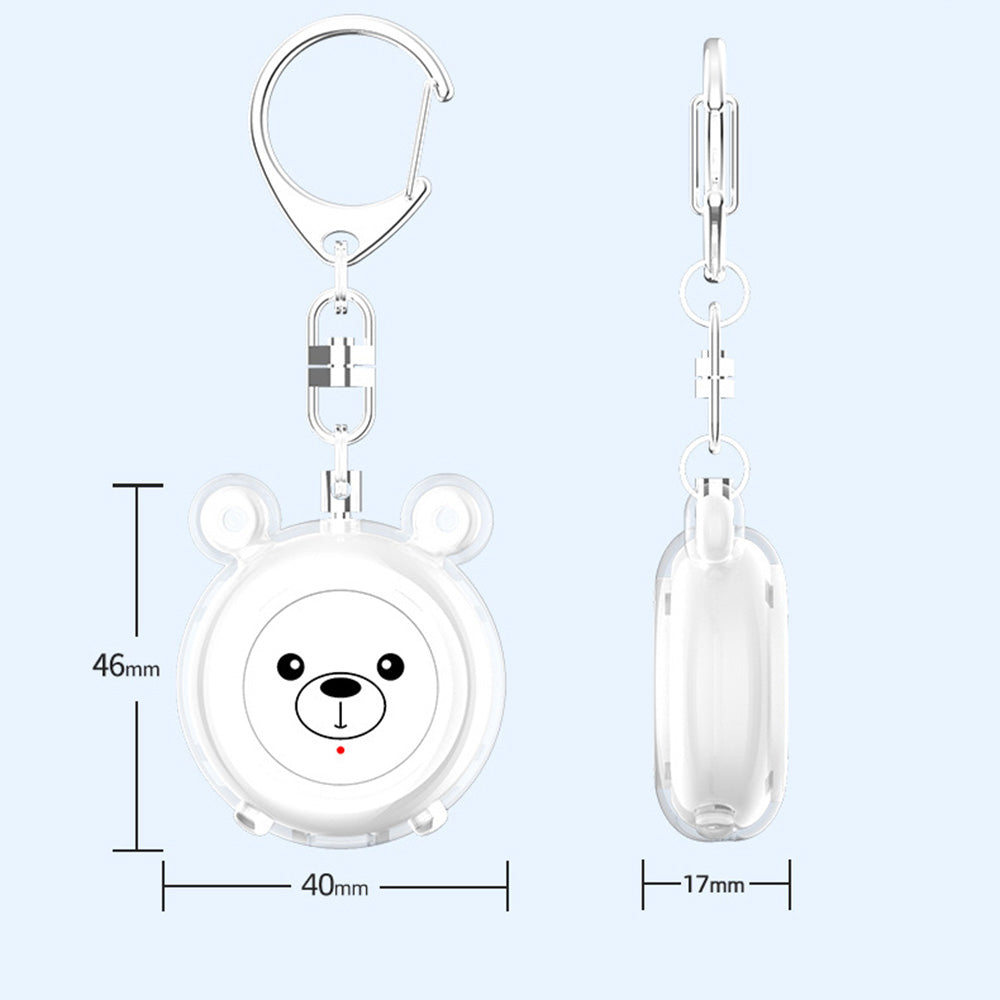 130dB Personal Safety Alarm Cartoon Bear Design Dual Mode SOS Type-C Rechargeable with LED Flashlight for Women