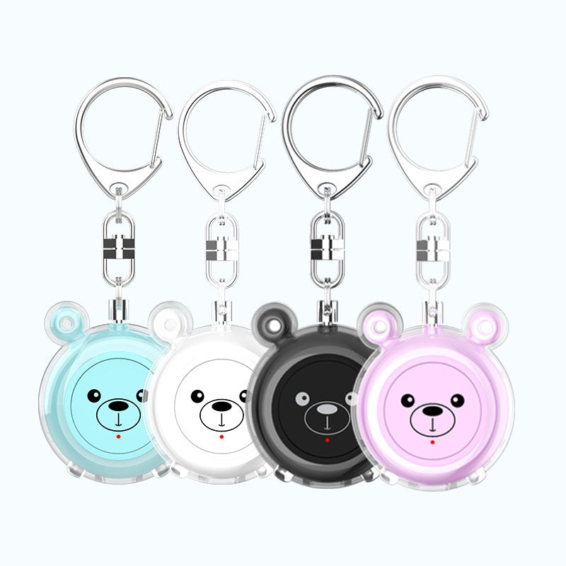 130dB Personal Safety Alarm Cartoon Bear Design Dual Mode SOS Type-C Rechargeable with LED Flashlight for Women