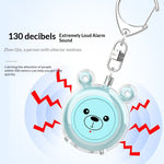 130dB Personal Safety Alarm Cartoon Bear Design Dual Mode SOS Type-C Rechargeable with LED Flashlight for Women