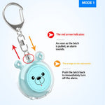 130dB Personal Safety Alarm Cartoon Bear Design Dual Mode SOS Type-C Rechargeable with LED Flashlight for Women