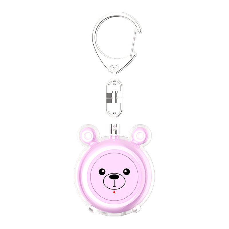 130dB Personal Safety Alarm Cartoon Bear Design Dual Mode SOS Type-C Rechargeable with LED Flashlight for Women
