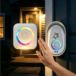 306 Wireless Doorbell Hand Wave Sensor RGB Light Ring Warm LED Night Light, EU Plug