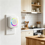 306 Wireless Doorbell Hand Wave Sensor RGB Light Ring Warm LED Night Light, EU Plug