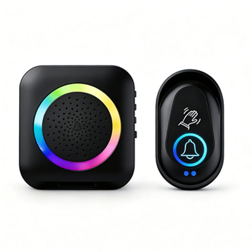 306 Wireless Doorbell Hand Wave Sensor RGB Light Ring Warm LED Night Light, EU Plug