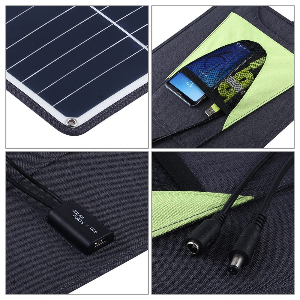 HAWEEL HWL2748B 20W Outdoor Solar Panel Charger Fast Charging Support Connected in Series Solar Charger with Alligator Clip