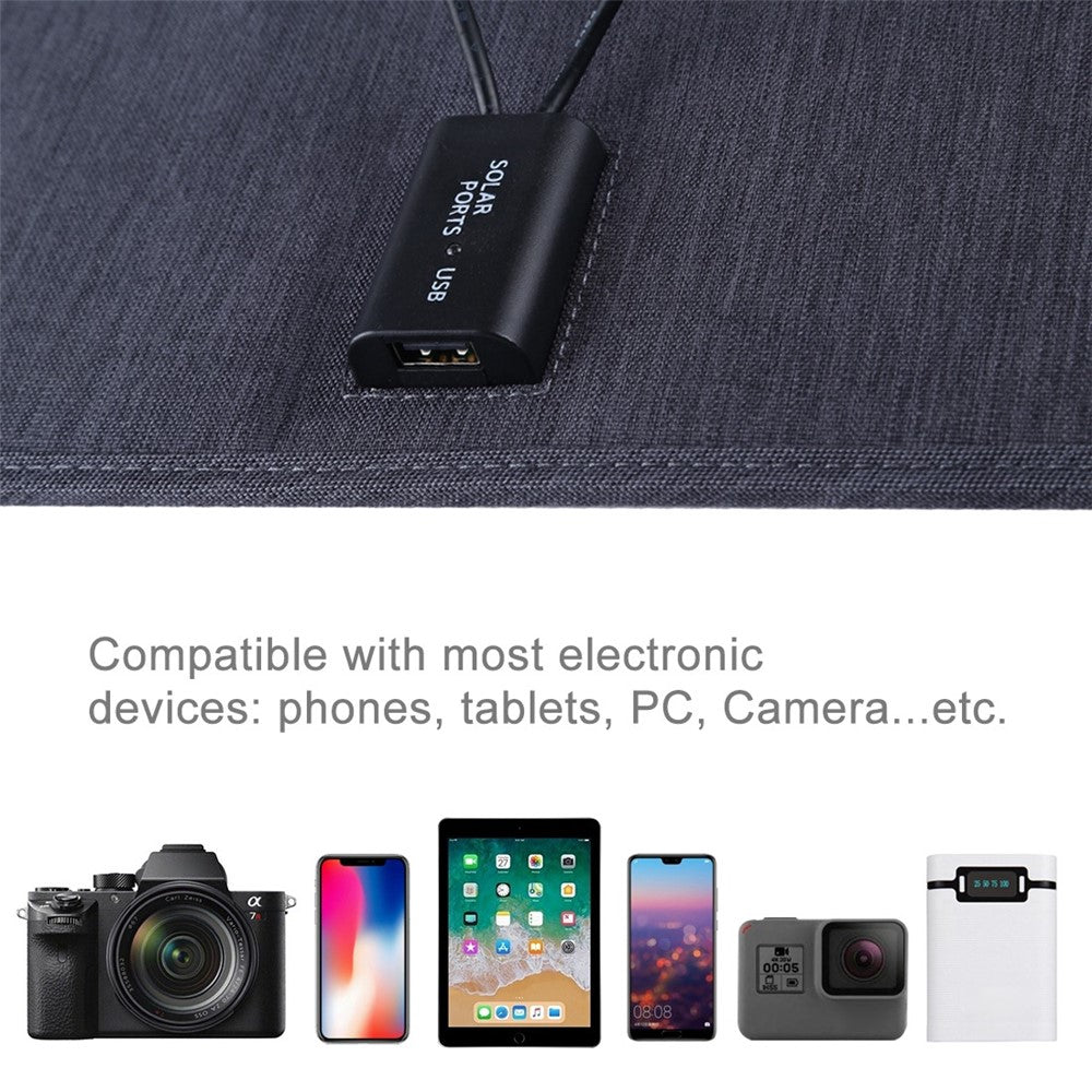 HAWEEL HWL2748B 20W Outdoor Solar Panel Charger Fast Charging Support Connected in Series Solar Charger with Alligator Clip