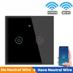 SMATRUL TMW401 Tuya WiFi 433MHZ EU Plug Wireless Touch Wall Switch for Google Home Alexa, 2 Gang WiFi