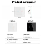 SMATRUL TMW401 Tuya WiFi 433MHZ EU Plug Wireless Touch Wall Switch for Google Home Alexa, 2 Gang WiFi