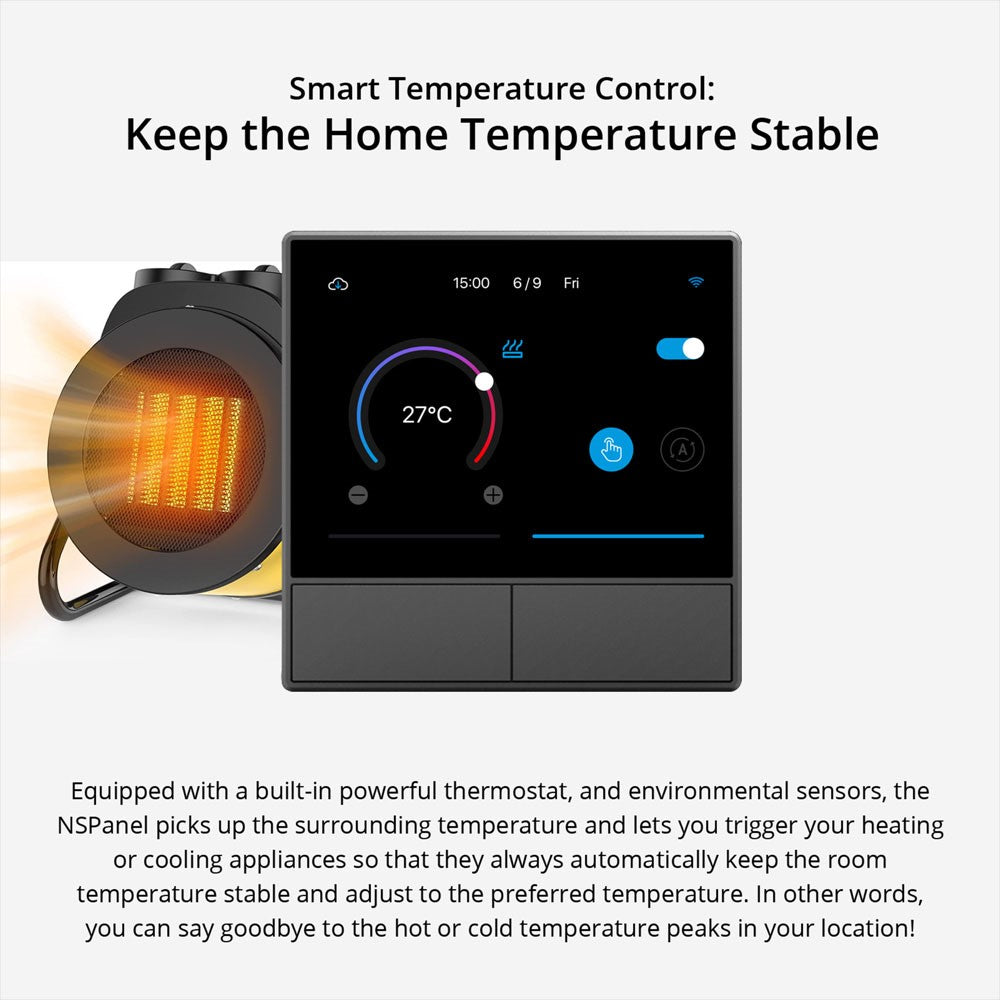 SONOFF NSPanel WiFi Smart Scene Vægkontakt 2-Panel Trådløs Touchskærmskontrol til Smart Temperaturfunktion