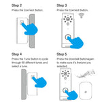 433MHz Plug-in Chime Wireless Video Doorbell Adjustable Volume Music Selection Ding-Dong Door Bell
