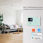CS118 WiFi GSM Stöldskydd Inbrottslarm Smart Larmsystem 3 Dörr Magnetiska Sensorer 2 Fjärrkontroller Pekskärm Värd Tuya App Röststyrning Säkerhetssystem