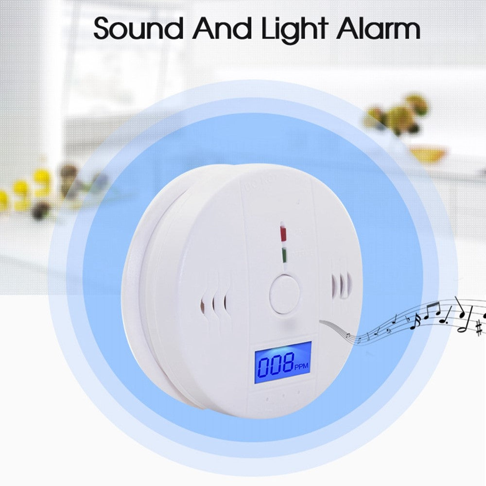 CO999 Carbon Monoxide Alarm Detector Replaceable Battery-Operated CO Alarm Detector with LCD Display for Home School Office (battery not included)