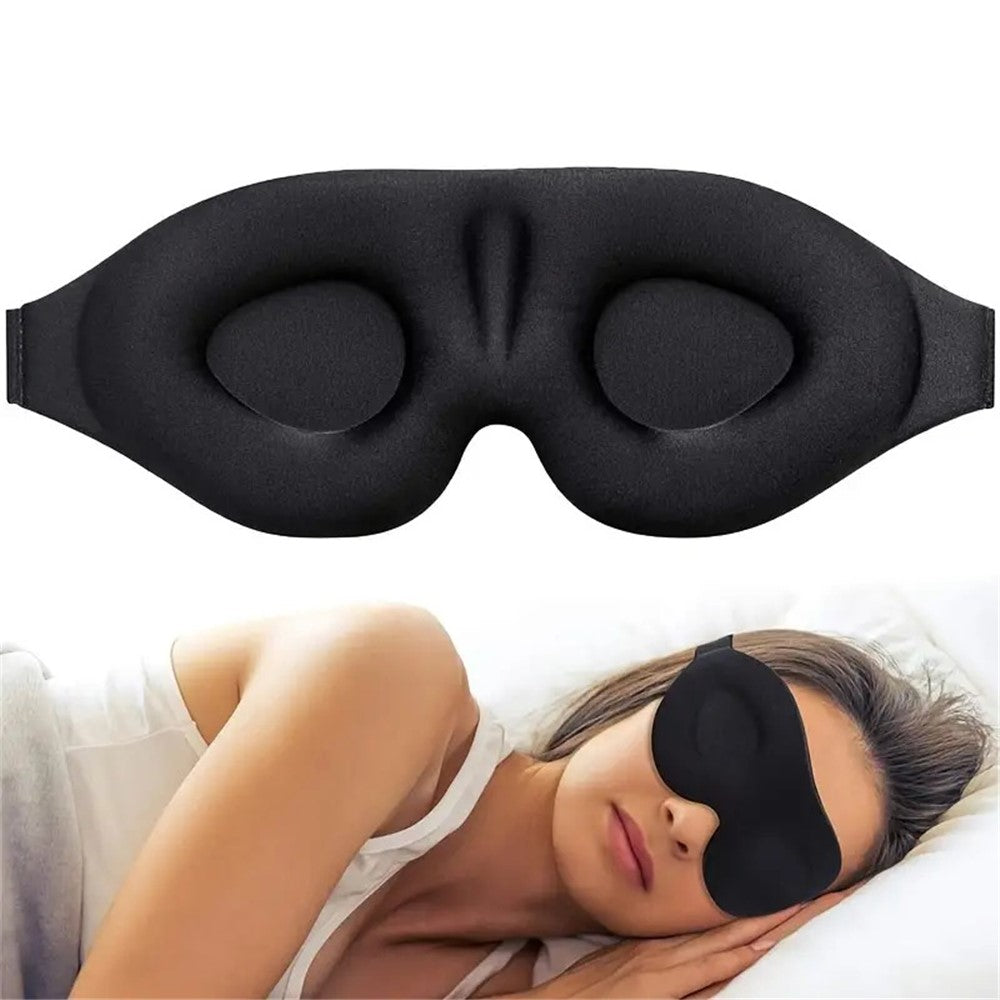 Ergonomic 3D Sleeping Mask Polyester Eye Mask Blindfold with Adjustable Strap