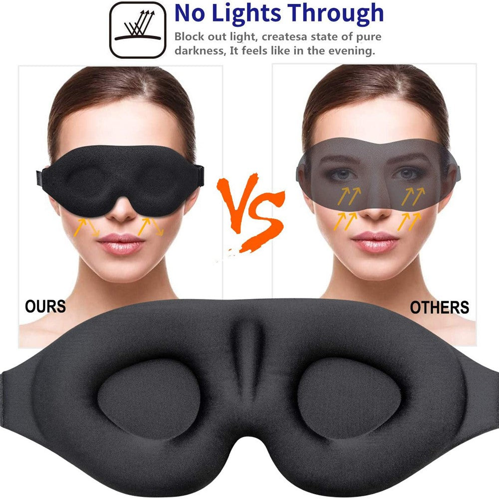 Ergonomic 3D Sleeping Mask Polyester Eye Mask Blindfold with Adjustable Strap