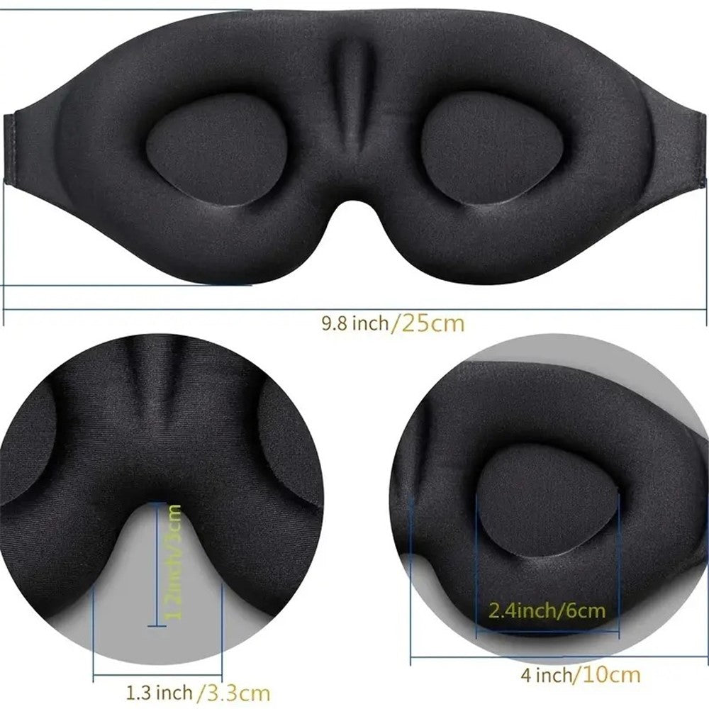 Ergonomic 3D Sleeping Mask Polyester Eye Mask Blindfold with Adjustable Strap