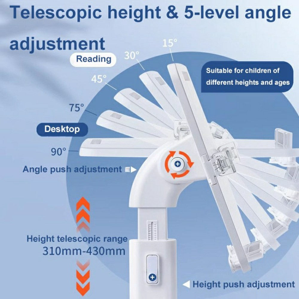 Upgraded Children Reading Book Holder Stand Telescopic Adjustable Angle Desktop Floor ABS Reading Rack