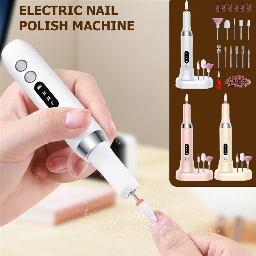 K16 negleboremaskine bærbar elektrisk neglefilsæt manicure pedicure poleringsgel fjernelsesværktøj gave