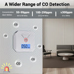 Mini Carbon Monoxide Detector with LCD Display Home Safety CO Alarm Sensor