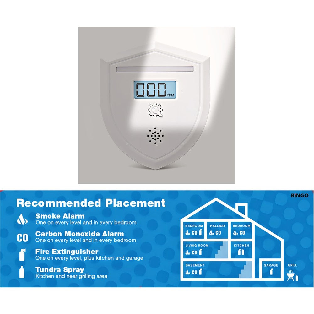 Carbon Monoxide Detector Home CO Alarm Digital Display 85dB Alert High Precision Sensor