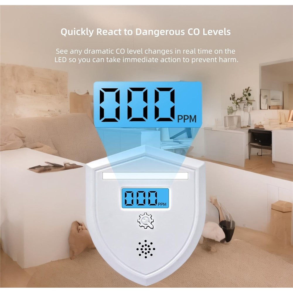 Carbon Monoxide Detector Home CO Alarm Digital Display 85dB Alert High Precision Sensor