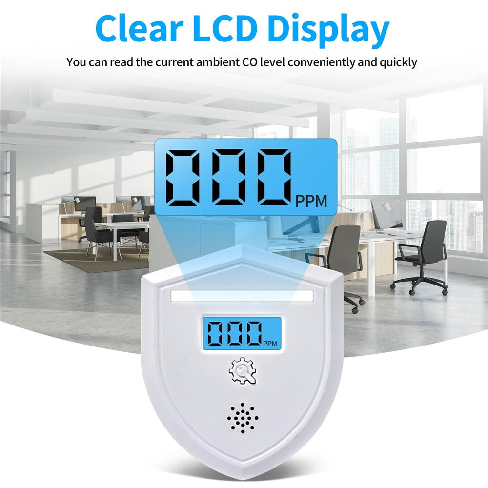 Carbon Monoxide Detector Home CO Alarm Digital Display 85dB Alert High Precision Sensor