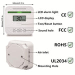 Carbon Monoxide Detector with LCD Display Battery Powered Home CO Alarm Sensor