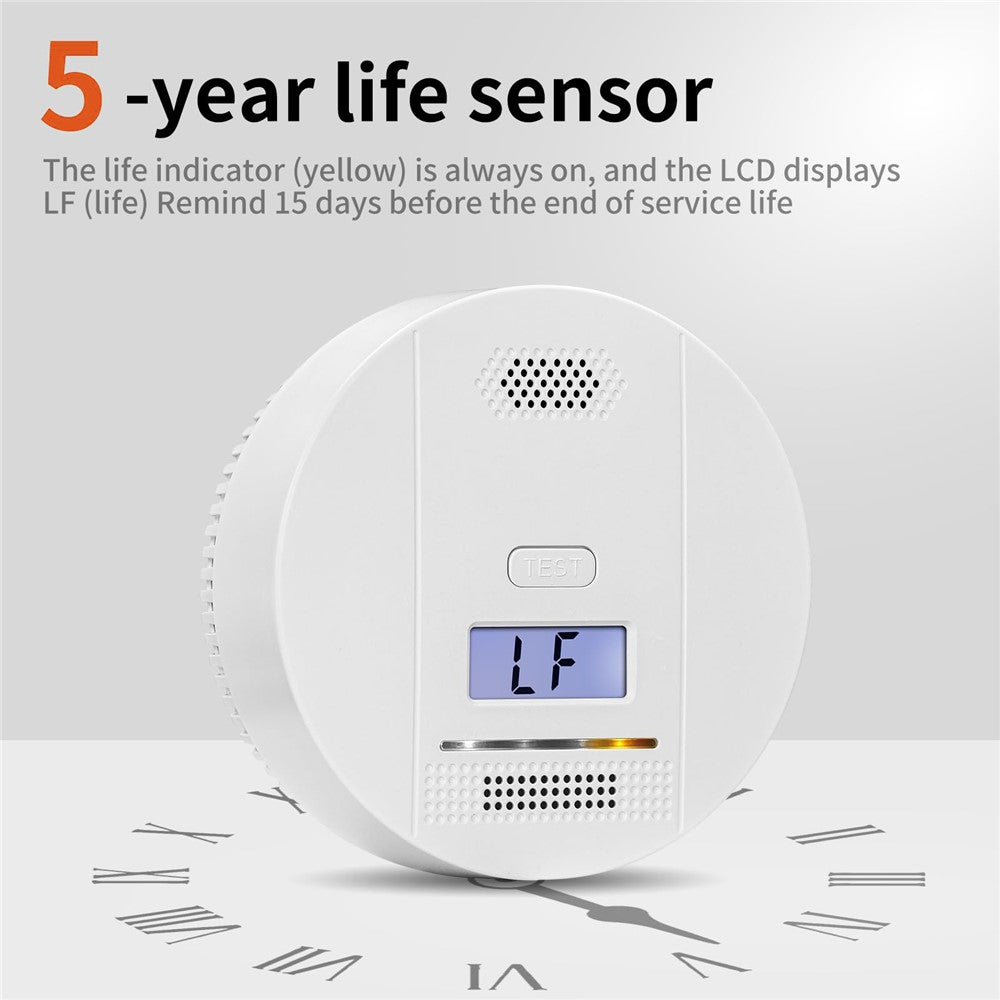 LCD Display Carbon Monoxide Alarm Detector Home Security Portable CO Sensor
