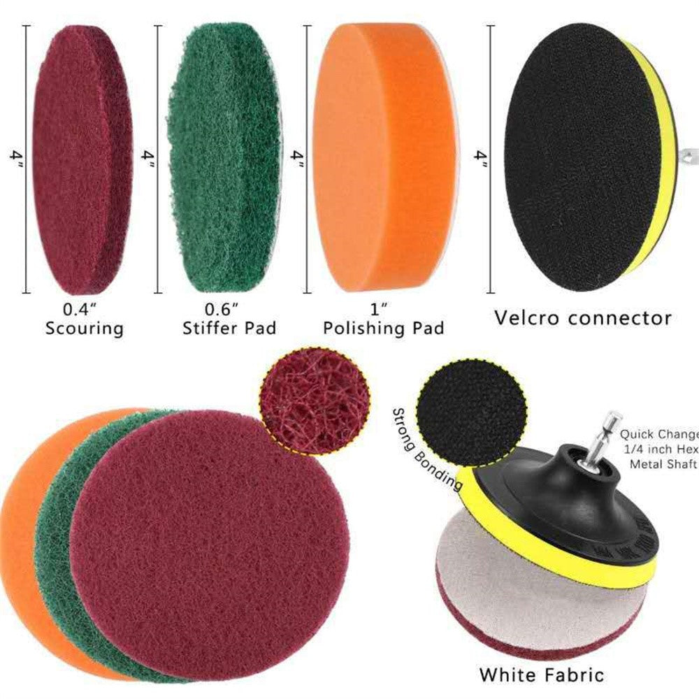7Pcs / Set Electric Drill Brush Scouring Pad Cleaning Polishing Electric Drill Brush Heads