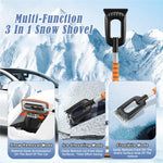 Car Snow Brush Ice Scraper 3 in 1 Extendable Aluminum Alloy Winter Snow Removal Tool