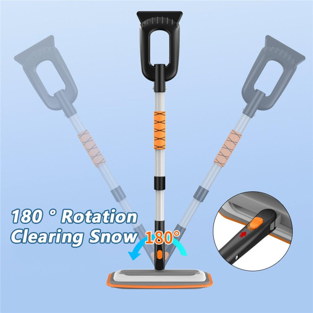 Car Snow Brush Ice Scraper 3 in 1 Extendable Aluminum Alloy Winter Snow Removal Tool
