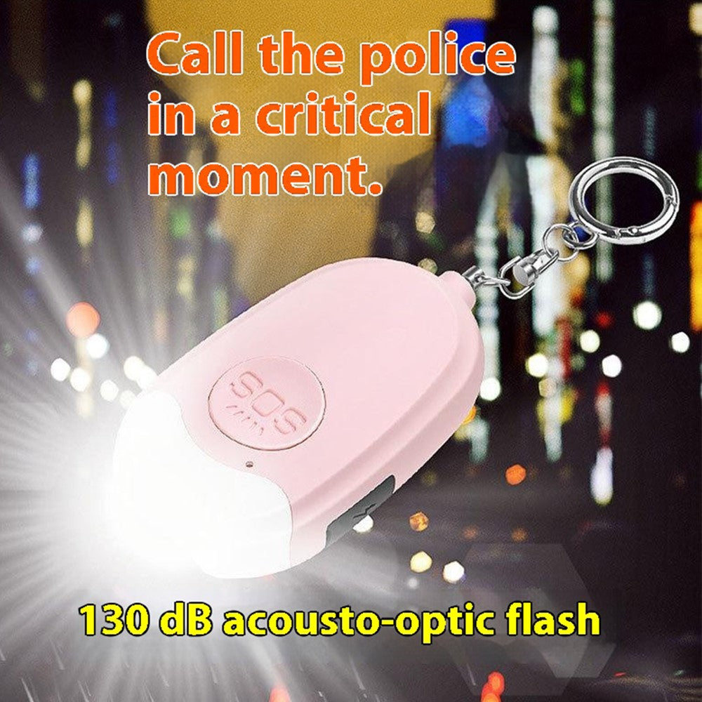 GP100 Personal Alarm Flashlight Portable Self-Defense 130dB Loud Alert Hanging Keychain