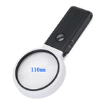 7018C 110mm LED Magnifier Money Cash Identification Foldable Design 3.5X 25X Magnifying Glass