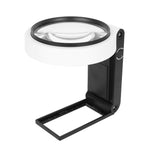 7018C 110mm LED Magnifier Money Cash Identification Foldable Design 3.5X 25X Magnifying Glass