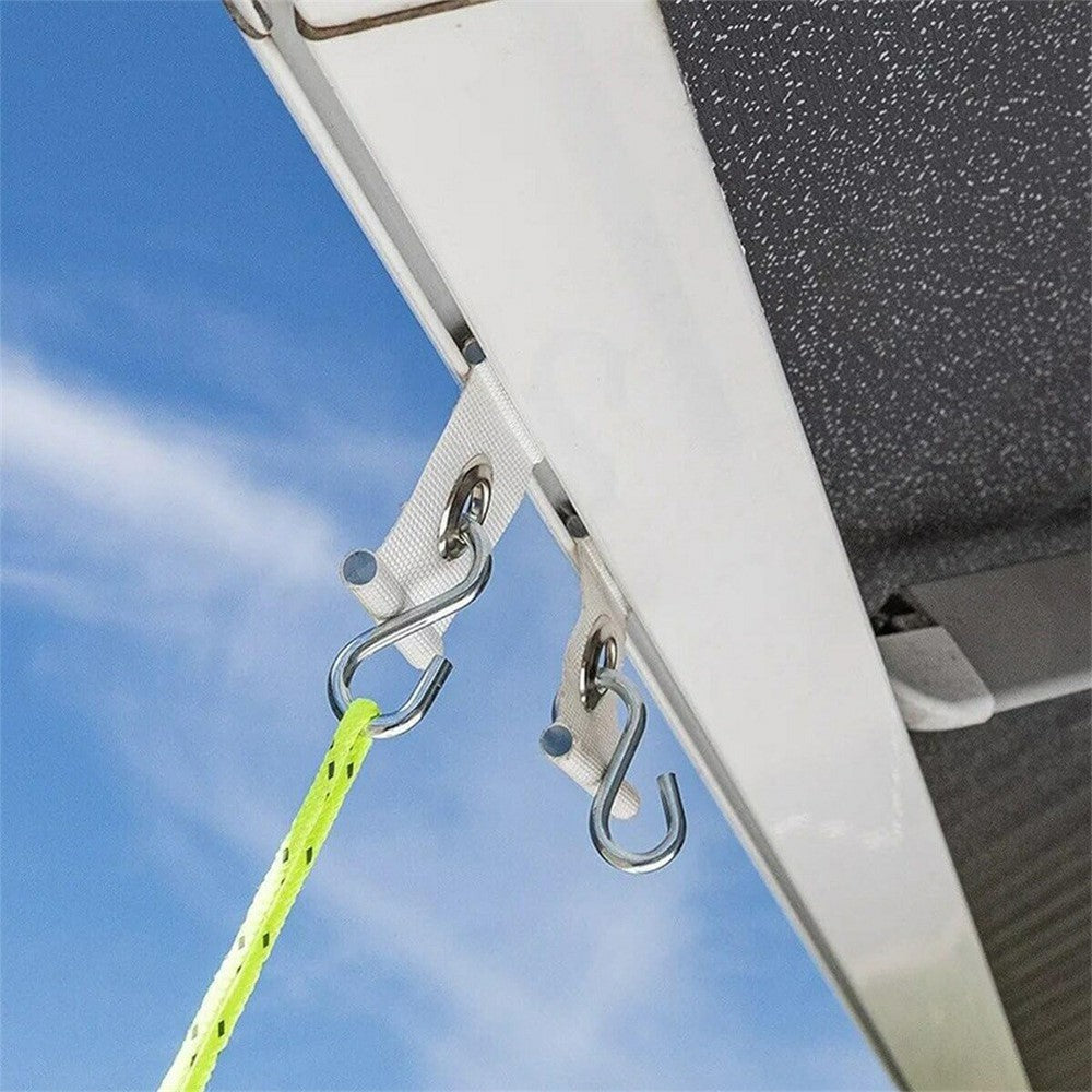 6Pcs Stainless Steel + Nylon RV Awning Rail Hooks Camping Canopy Installation Tool Eyelet Fasteners