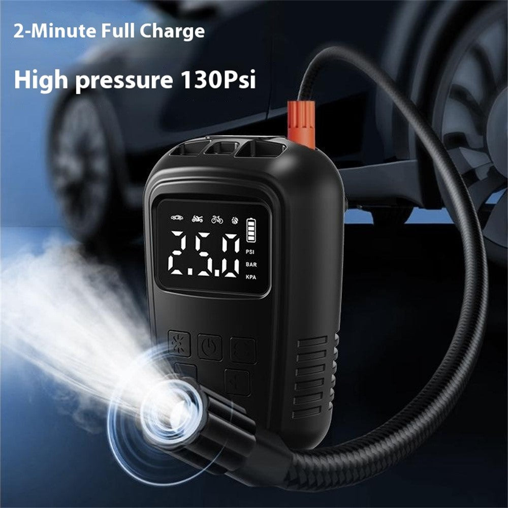 Portable Car Air Compressor 130 PSI Preset Pressure Digital Display Tire Inflator with Emergency Light
