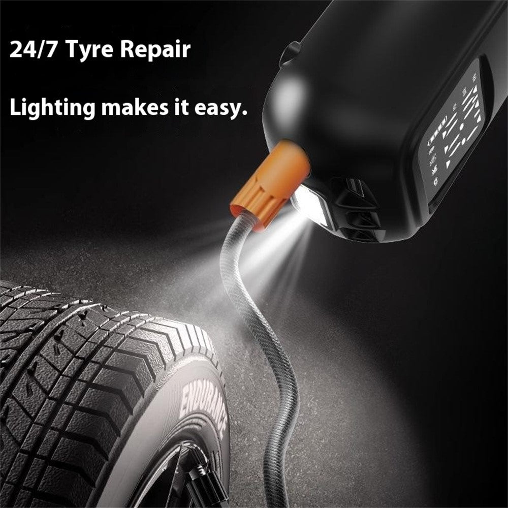 Portable Car Air Compressor 130 PSI Preset Pressure Digital Display Tire Inflator with Emergency Light
