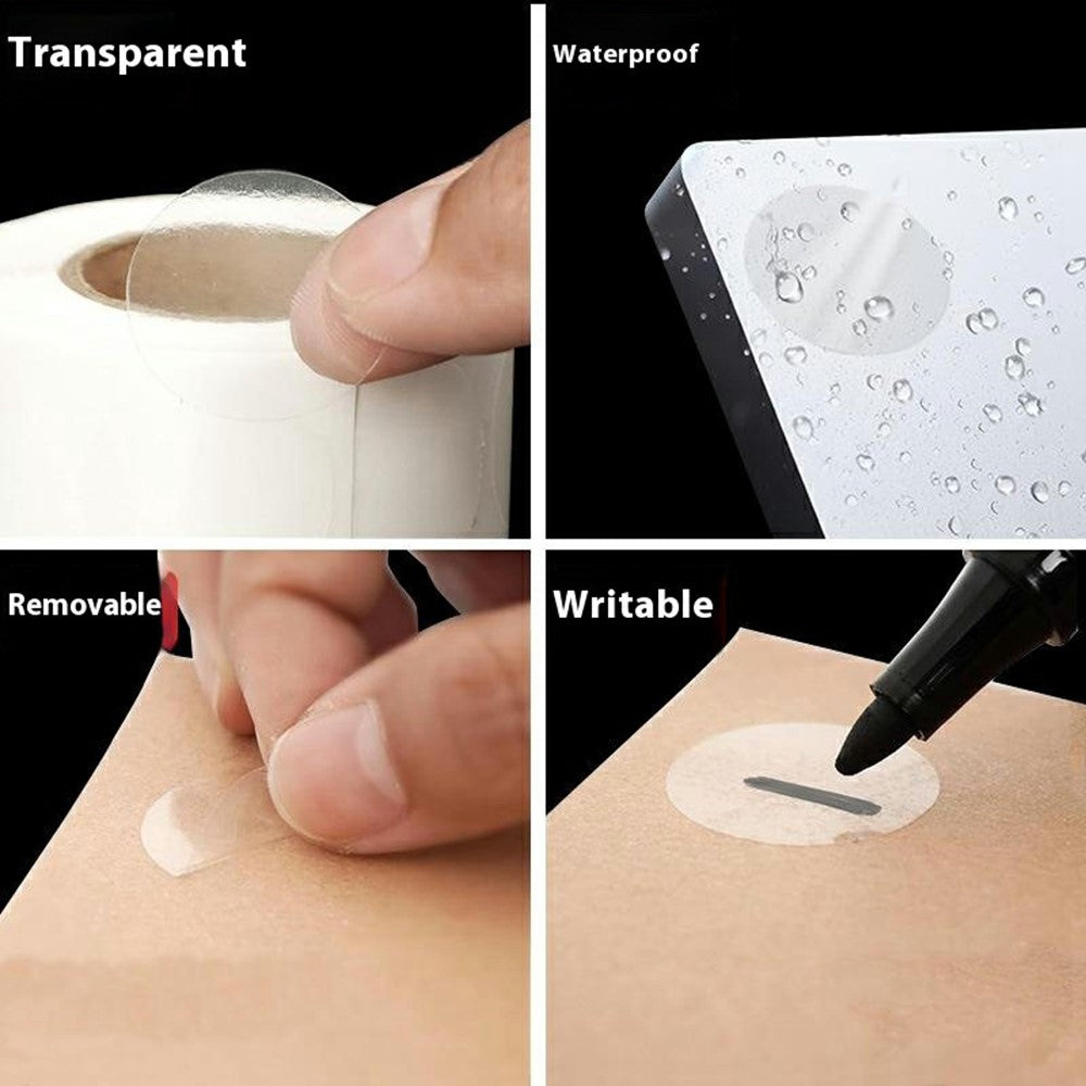 500Pcs / Roll 3cm Diameter 5C Thickness Transparent Stickers Round Self Adhesive Labels for Envelopes Gifts