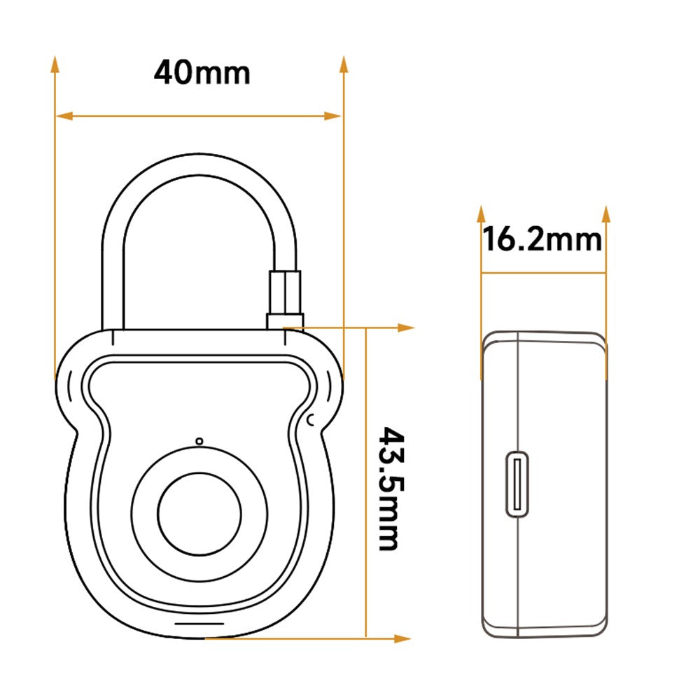 Smart fingeraftrykslås Tyverisikring med elektronisk nøgle USB-C hurtigopladning til arkivskabe kufferter